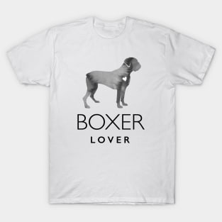 Boxer Dog Lover Gift - Ink Effect Silhouette T-Shirt